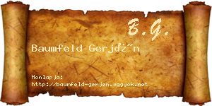 Baumfeld Gerjén névjegykártya
